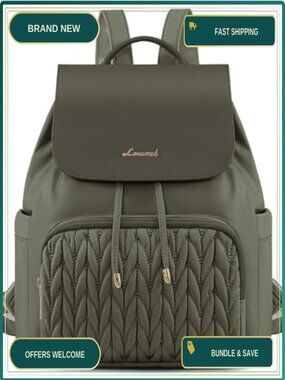 Quilted Water Resistant Mini Backpack Purse Fits 11 Inch Tablet Everyday Travel